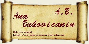 Ana Bukovičanin vizit kartica